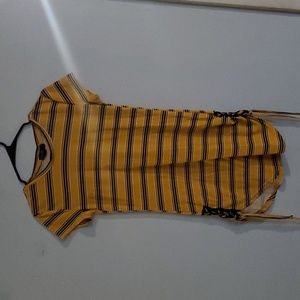 Love  size M yellow and striped dress or shirt